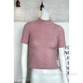 Ladies Pink Pullover With Half Turtleneck